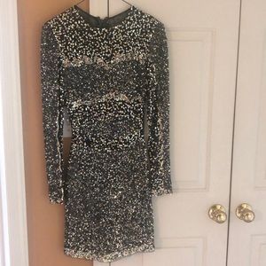 Gunmetal Grey Primavera Long Sleeve Dress.